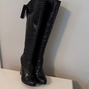 Rebecca Sanver Black Knee-High Women's Boots Size 5